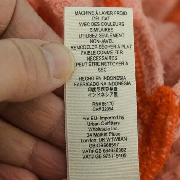 Free People Size Medium M Peach Lovin Leopard Thermal Waffle Knit Cuffs Top - Picture 6 of 7